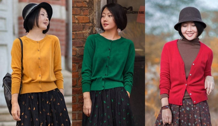 中年女人秋天就该这么穿：“毛衣+半身裙”，温柔优雅又显瘦 